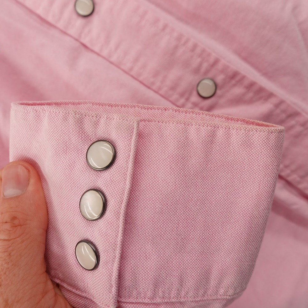 Polo Ralph Lauren Mens Pink Cotton Oxford Western Pearl Snap Front Shirt Large - Picture 7 of 12